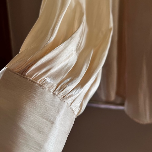 NWT Ivory tall mandarin collar button down shirt - Picture 3 of 8